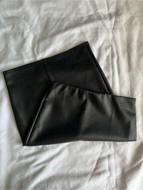 Black Faux Leather Pencil Skirt